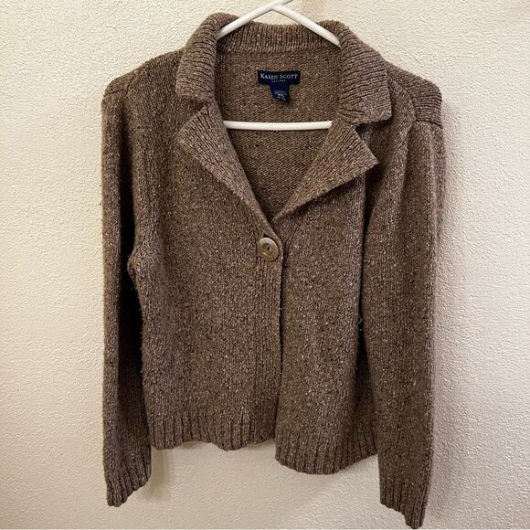 Karen Scott Taupe Knit Sweater (Size P/L) - Picture 1 of 4